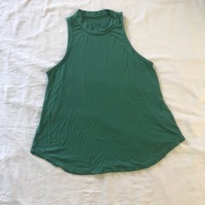 green high neck tank top